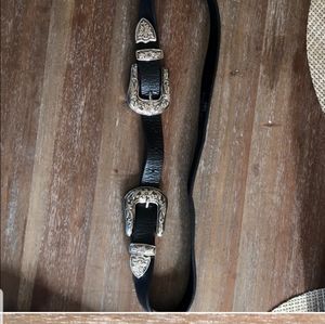 B-Low belt black double buckle